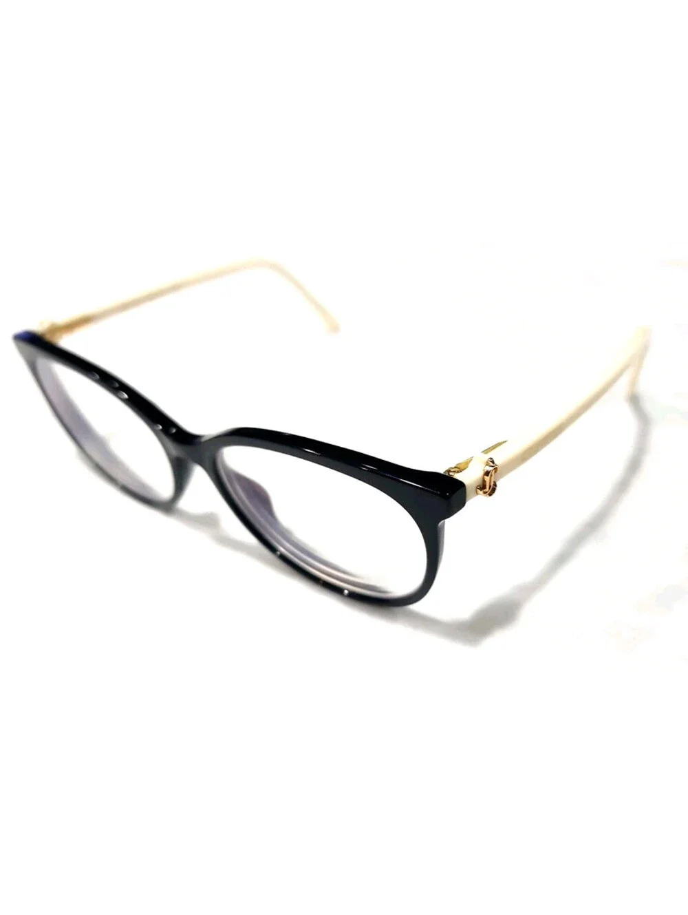 Jimmy Choo JC309 Black White Cat Eyes Eyeglasses 53-16 145 Italy